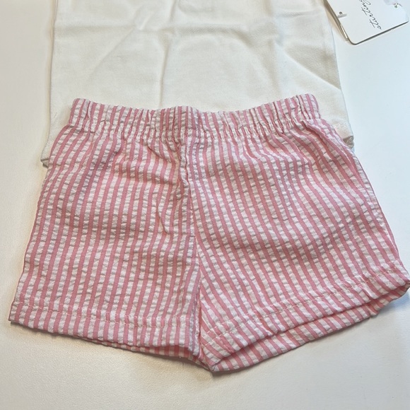 Starting Out 3PC White Collared Onesie, Pink & White Striped Shorts & Hat, NWT! - Picture 4 of 8